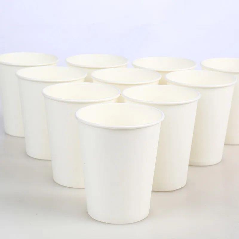 50/100pcs/Pack 250ml Pure White Paper Cups Disposable Coffee