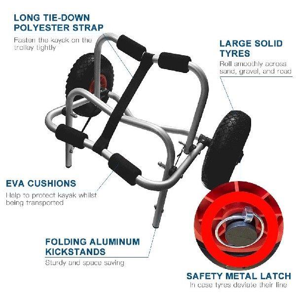 80KG 50KG Loading Capacity Foldable Kayak Trolley