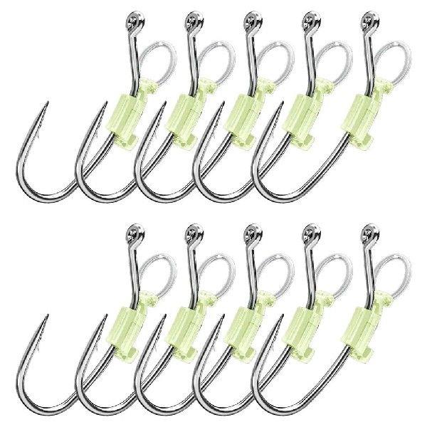 10 pcs Luminous Live Shrimp Fixing Hook Metal Barbed