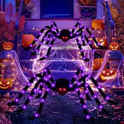 Glow in The Dark Spider Web Halloween Outdoor Decorations Fa