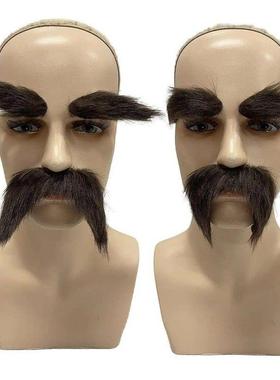 2Pcs Fake Mustache and Fake Eyebrows DIY Makeup False