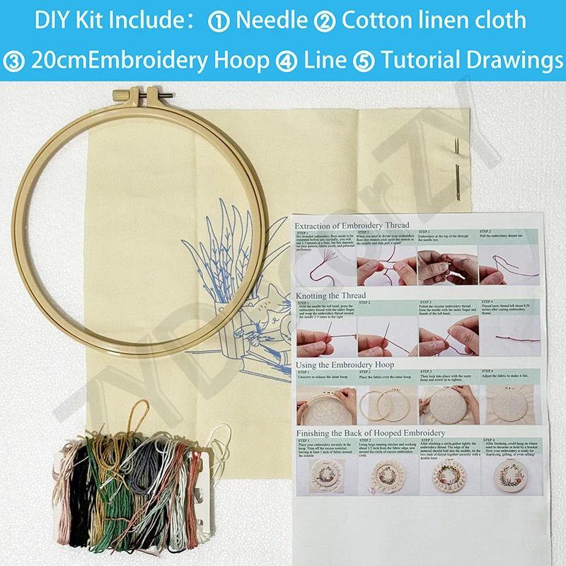 Skill Hand Sewing Cross Stitch Embroidery Kits Hoop Frame Ri