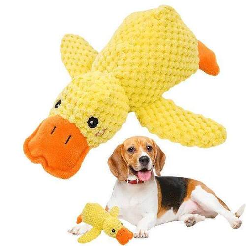 Plush Dog Calming Toy Bite Resistant with Quacking Sound