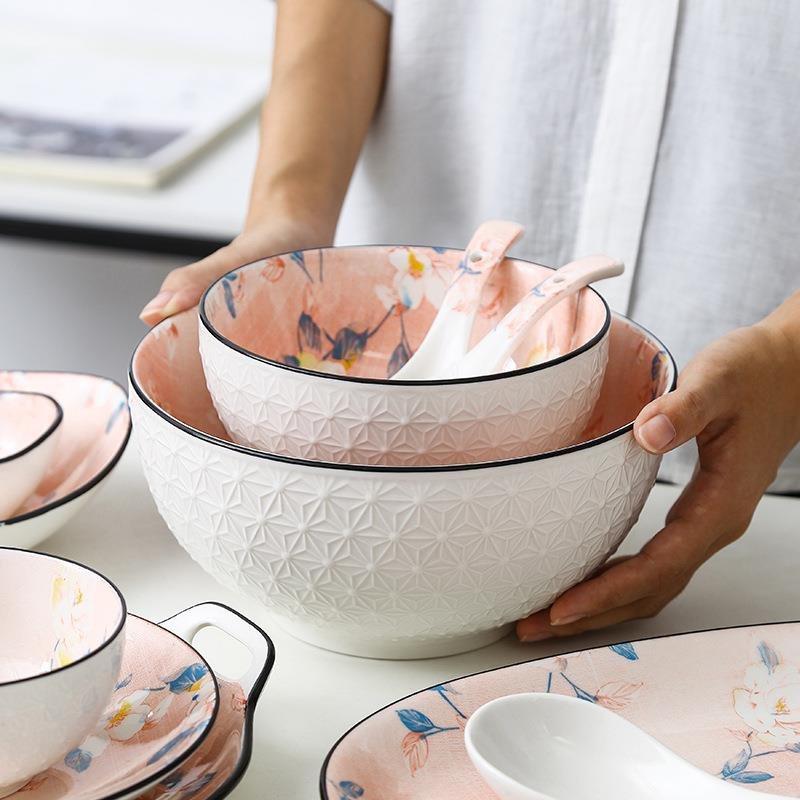 Ceramic tableware steamed fish dish noodles tommy rice bowl