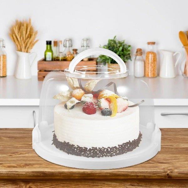 Transparent Cake Carrier Handheld Case Clear Boxes Stand