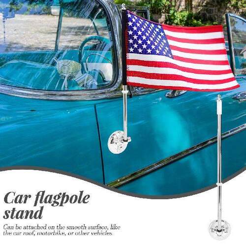 Saloon Parade Flagpole Car Bracket Holders Cup Suction