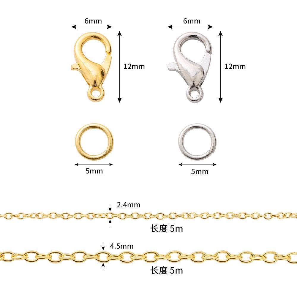 Lobster Clasp Cross Chain DIY Kits Set For Jewelry Necklaces