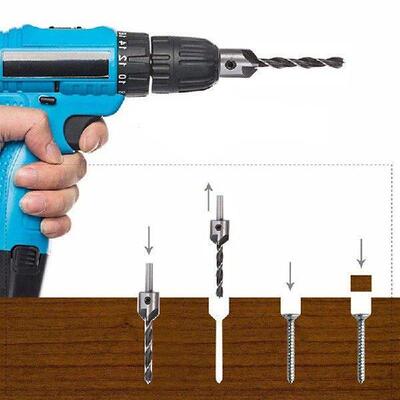 4pcs Three Pointed Woodworking Counterbore Drill 3-6mm