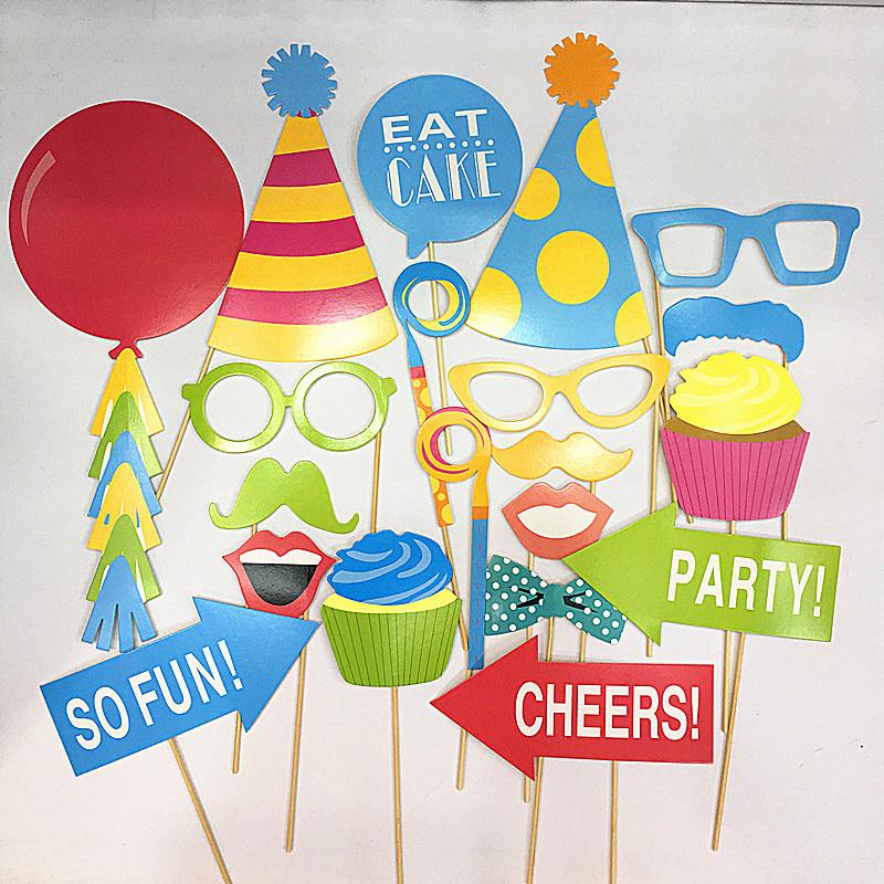 15-30pcs Funny Wedding Paper Photo Booth Props
