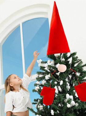 Whimsical Christmas Tree Topper - Hat Nose & Gloves Faceless