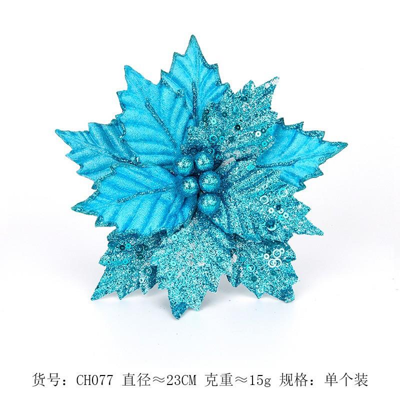 22cm gold gauze 3d Christmas tree decorative pendant flowers