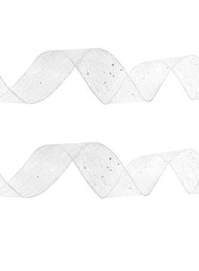 Fluffed Edge Christmas Ribbon, 2m Tinsel Mesh Decor丝带灯