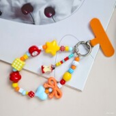 超好看彩色手机链可爱手腕挂链创意网红韩系串珠少女链条相机挂件