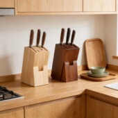 实木刀架厨房用品刀具菜刀收纳架置物架放菜刀架刀具架木刀架刀座