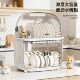碗碟收纳架家用厨房双层碗柜带盖沥水装 盘收纳箱碗筷盒收纳置物架