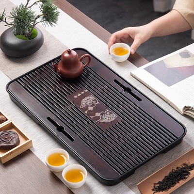 木质茶盘实木家用花梨木干泡茶台茶盘带排水电木款办公室功夫茶具