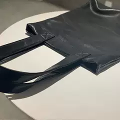 Dark Japanese Junya Watanabe Style First Layer Cowhide Single Shoulder Small Tote Bag Minimalist ins