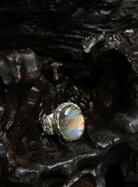 时目造物拉长石戒指小众设计