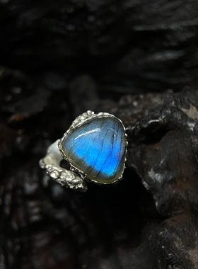 时目造物蓝光拉长石戒指