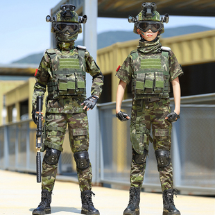 儿童迷彩服套装特种兵男童冬季户外训练小学生元旦演出服
