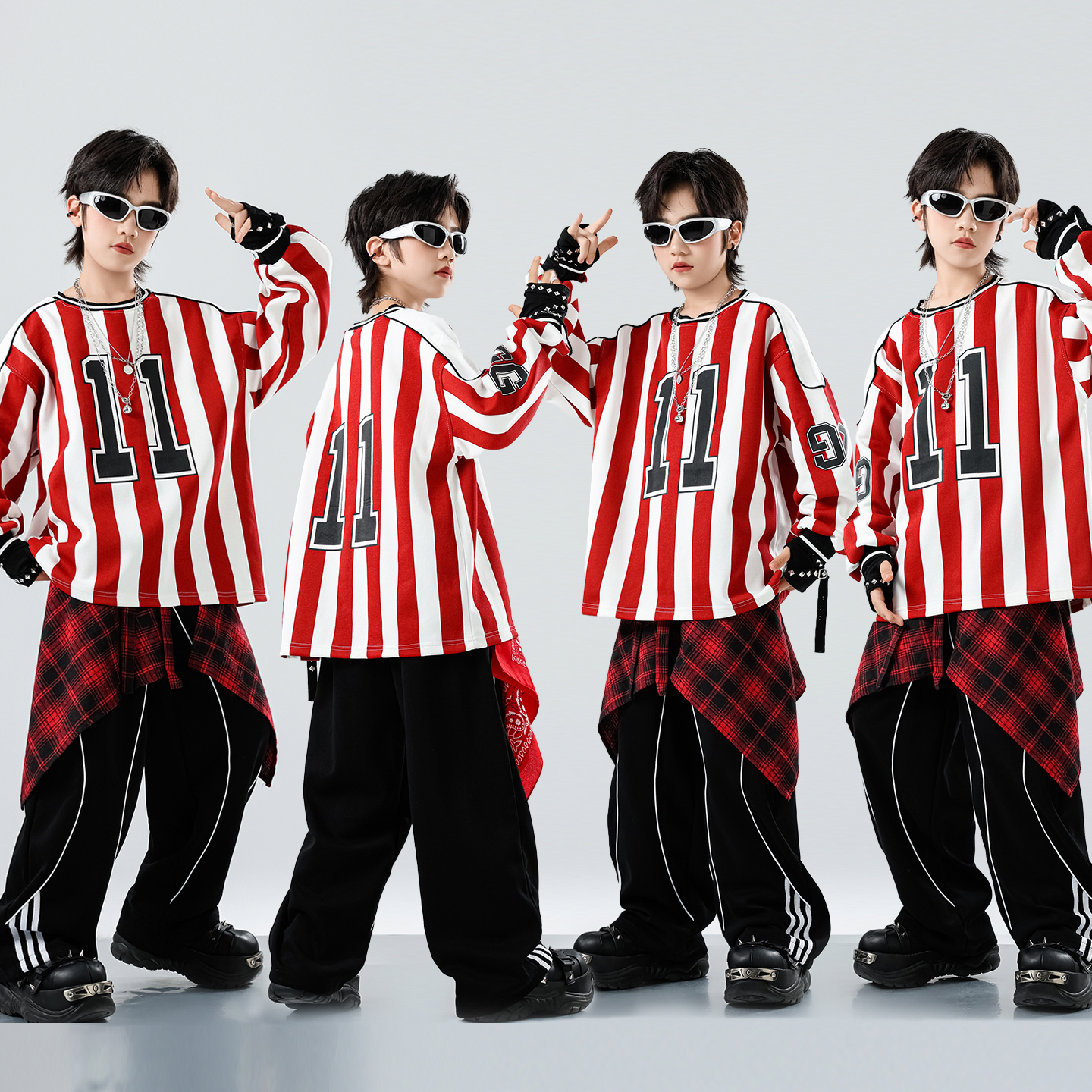 儿童hiphop街舞服装男童嘻哈风舞蹈服套装少儿小学生运动会表演服