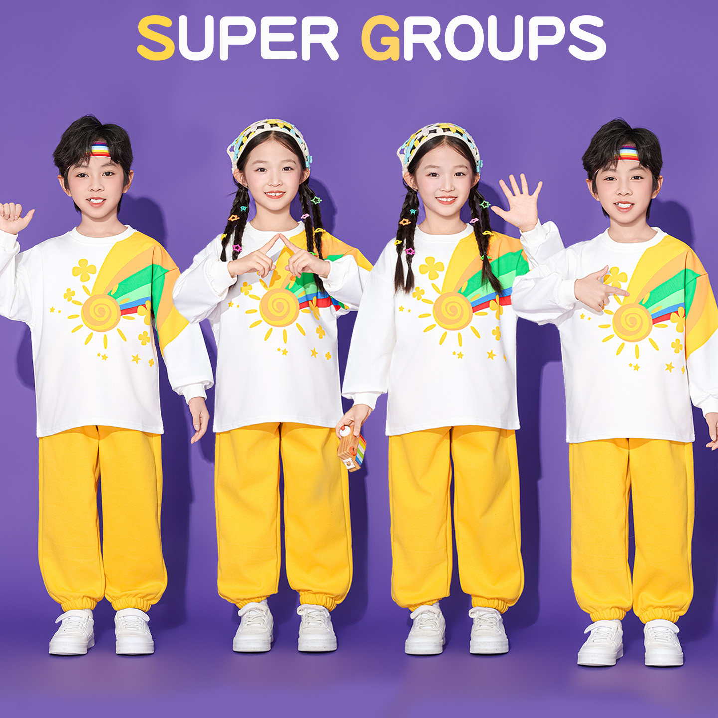 儿童啦啦队演出服幼儿园团体班服小学生秋季运动会开幕式入场服装