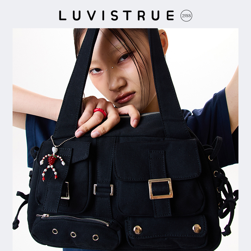 LUV IS TRUE 25春新款草莓爱心钥匙扣可爱包包挂件配饰珍珠公仔