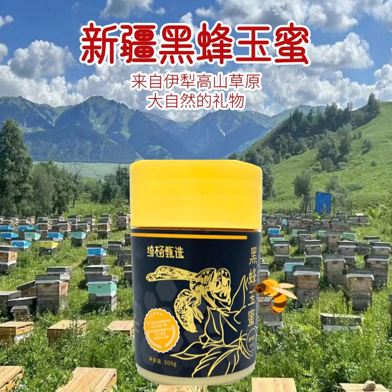 新疆蜂蜜黑蜂玉蜜自然成熟蜜成熟度大于42度蜂蜜野山花蜜绮杨甄选