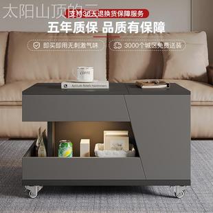 轻118奢升几可移动小茶推车客厅家用实木小户型沙茶发边几阳台降