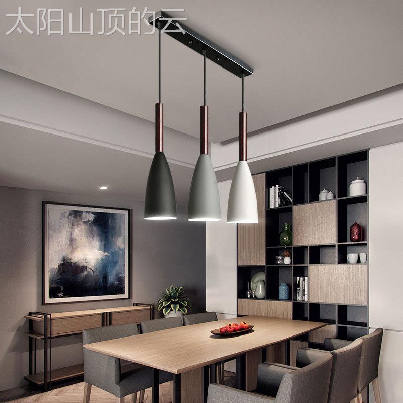 餐三吊灯头四头灯吧台餐桌创意北欧简约DD-004现代厅圆盘长盘直盘