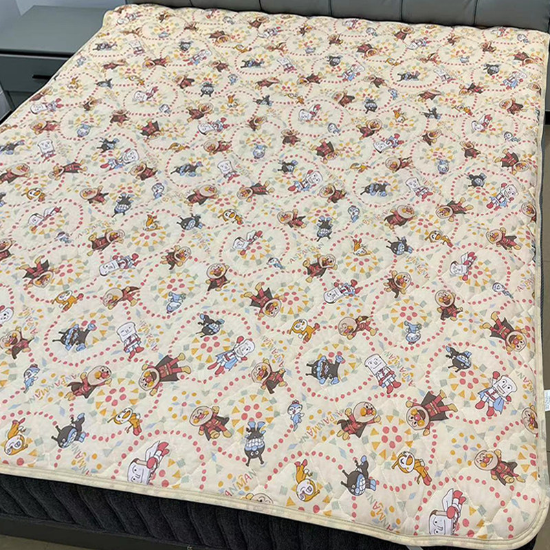 外贸剩余水洗棉床单垫贴身用双人床可折叠卡通床罩防滑床单可水洗
