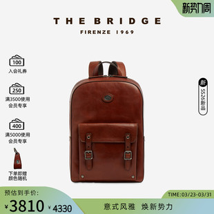 新品 桥牌 GALILEO男复古大容量笔记本夹层牛皮双肩包 Bridge The