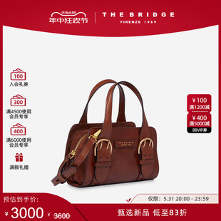 桥牌 ELENA系列春夏新品 Bridge The 牛皮女士百搭手提包保龄球包