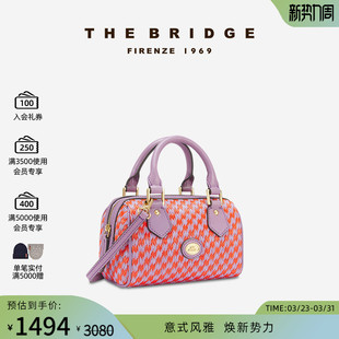 牛皮女士手提斜挎包波士顿包保龄球包 桥牌中国限定版 The Bridge