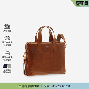 微瑕特卖 桥牌 手工牛皮中号男复古手提包公文包 Bridge The