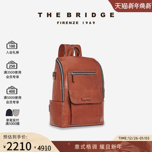 手工牛皮双肩包男大容量旅行高级真皮电脑背包 桥牌 The Bridge