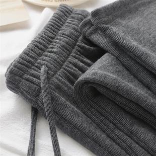 休闲显瘦直筒裤 深灰色糯米裤 高腰百搭宽松窄版 新款 女2025年秋冬季