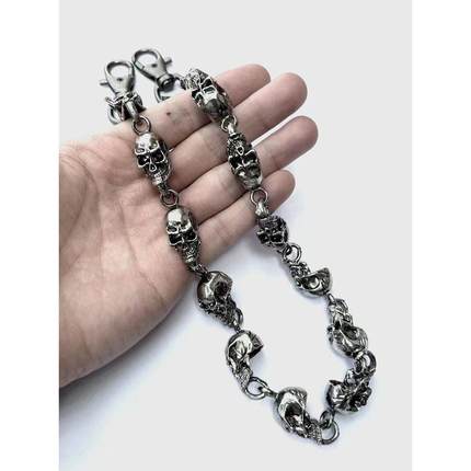 Slim Heavy Waist Chain Men Skull Keychain Wallet Chain Gothi