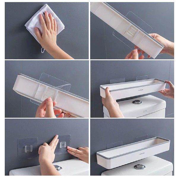 Storage Rack No Drill Suction Cup Shelves Wall Mount Shelf