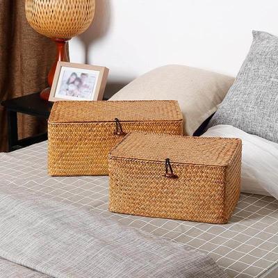 Rattan woven storage basket bamboo woven grass woven storage