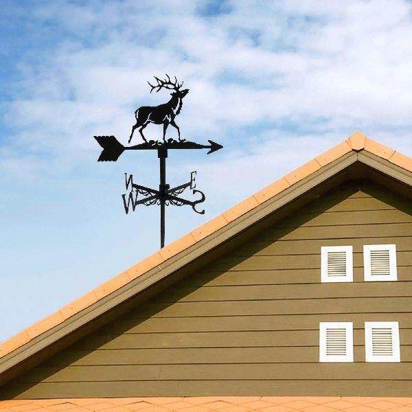 Buck Shape Weathervane Roofs Weather Vane Outdoor Ornament