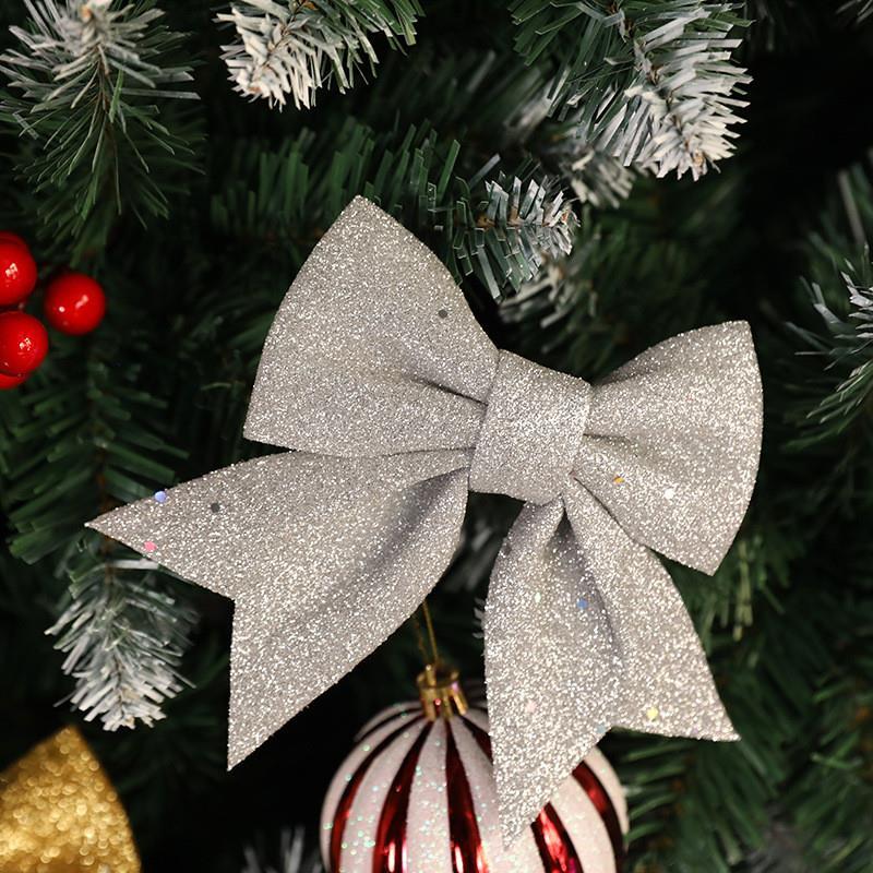 Large Glitter Christmas Bow - Sparkling Tree Ornament Decor