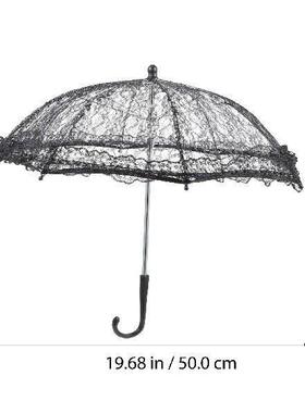 Ladies Umbrella Clear Wedding Gothic Black Dress Bride