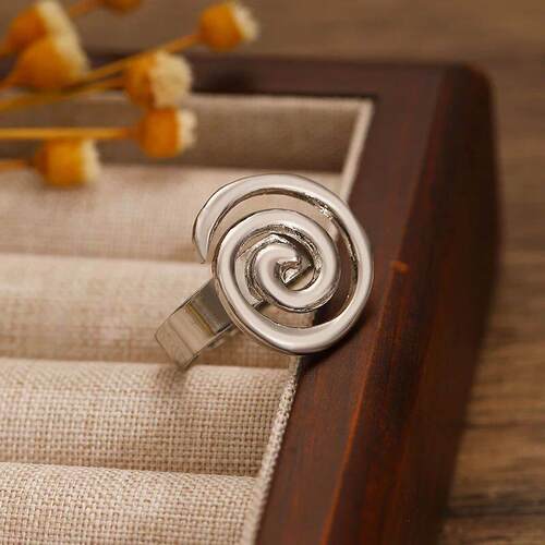 European and American Fashion Metal Spiral Rings for Men and