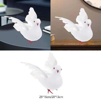 Artificial deaf decoration realistic bird sculpture white