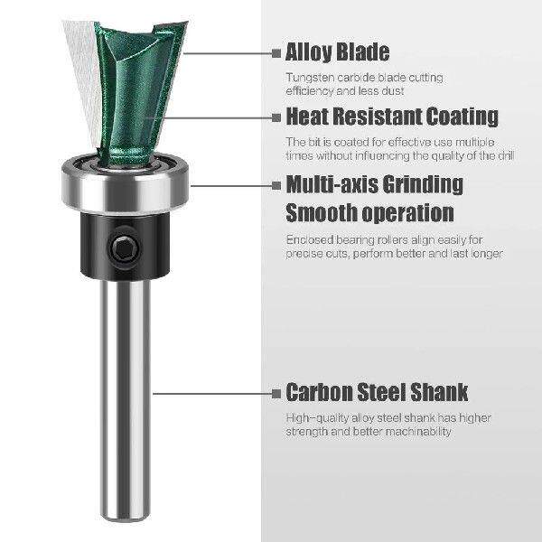 1pc 6mm/6.35mm Shank Dovetail Bit Woodworking Milling