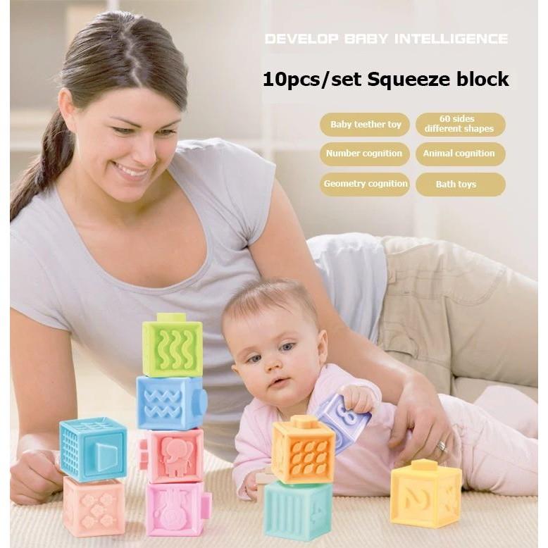 Baby blocks touch toys soft cubes for children montessori be