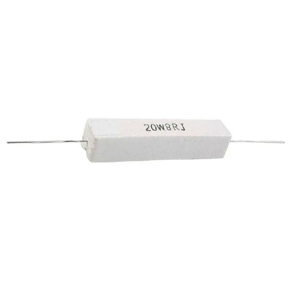 6 Pcs Wire Wound Ceramic Cement Resistor 8 Ohm 20W 5%