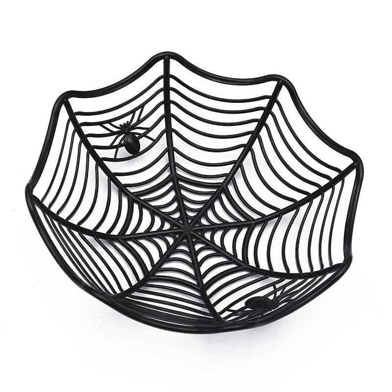 Halloween Decoration Black Spider Web Bowl Fruit Plate Candy