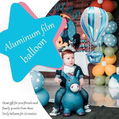 4 Pcs Hot Air Balloon Party Decoration Foil Puppet